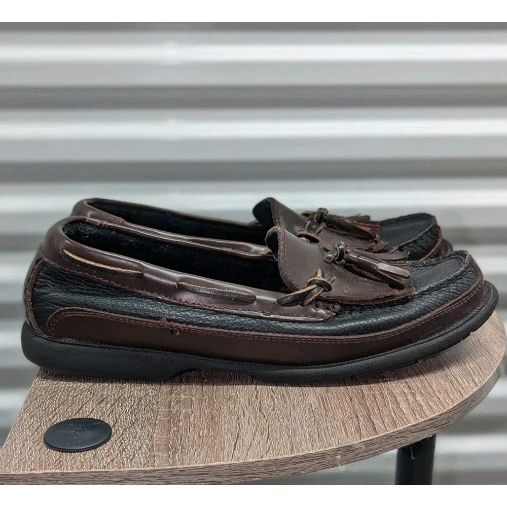 Dark Academia‎ Chaps Leather Tassle Kiltie Loafers Men's 8M Preppy Classic Boat